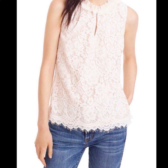 BNWT J. Crew Lace Ruffle Neck Top in Black - Picture 5 of 5